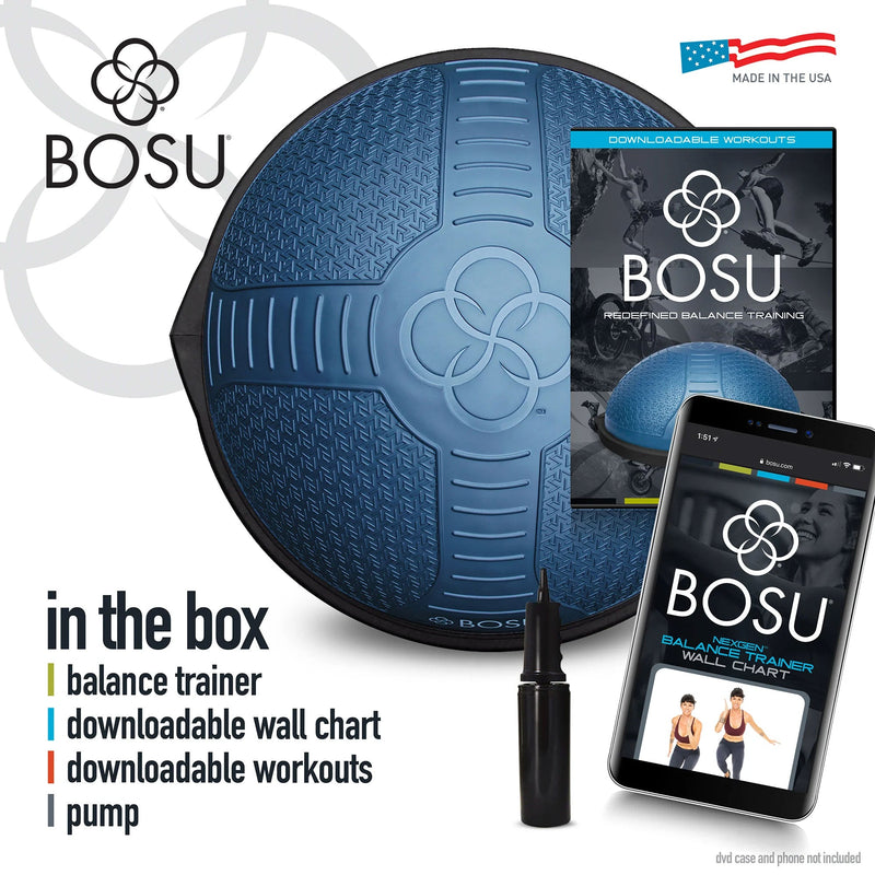 Load image into Gallery viewer, Bosu Home Balance Trainer for Strength, Flexibility, and Cardio Workouts, Blue
