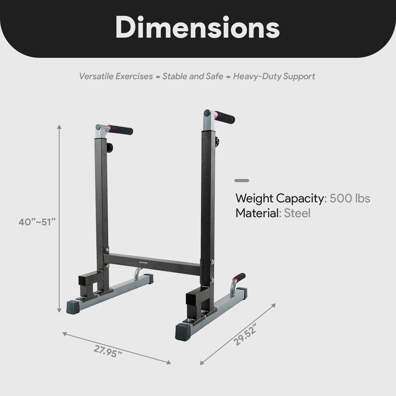 Load image into Gallery viewer, BalanceFrom Fitness - Multi-Function Home Gym Exercise Dip Stand, 500lb Capacity, Black