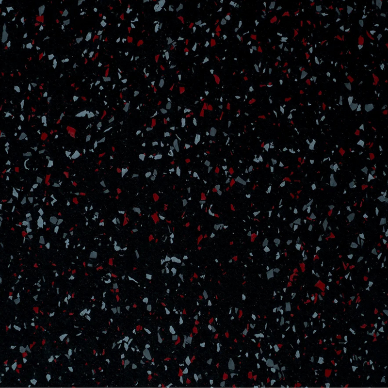 Load image into Gallery viewer, Black rubber gym flooring with 30% red and gray speckles