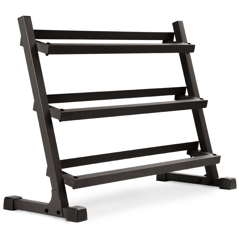 Load image into Gallery viewer, XMARK - 10-Pairs, 5 to 50 lbs. Hex Dumbbells Includes 3-Tier Storage Rack