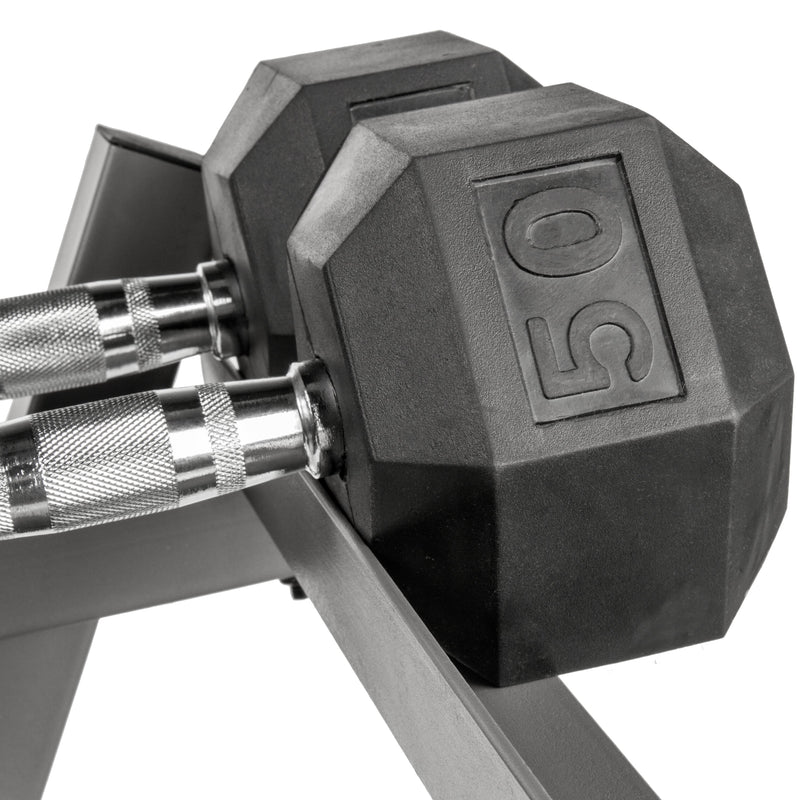 Load image into Gallery viewer, XMARK - 5-50 lb Hex Dumbbell Set with Rack and Weight Bench