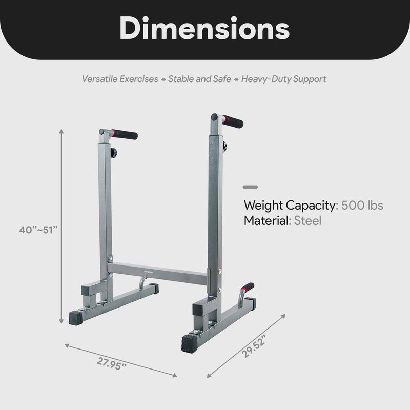 Load image into Gallery viewer, BalanceFrom Fitness - Multi Function Home Gym Exercise Dip Stand, 500lb Capacity, Gray