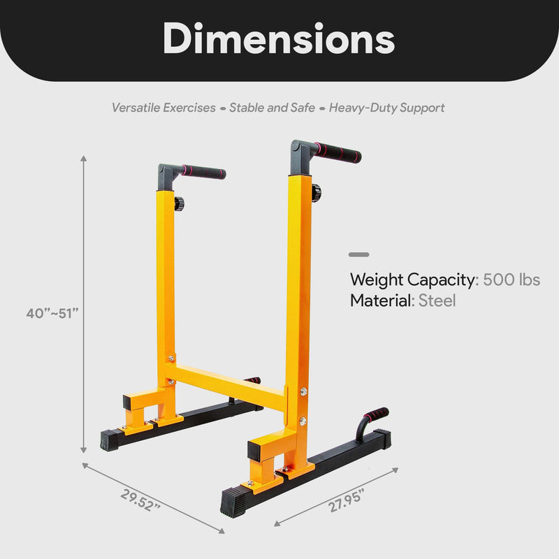Load image into Gallery viewer, BalanceFrom Multi-Function Home Gym Exercise Dip Stand, 500lb Capacity, Yellow