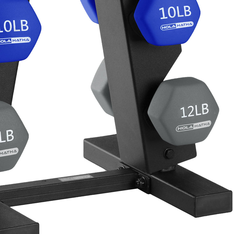 Load image into Gallery viewer, HolaHatha Dumbbell Hand Weights Set & Rack for Home Workout, 76 Lbs, Multicolor