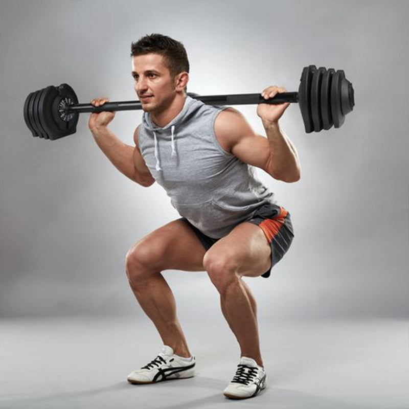 Load image into Gallery viewer, HolaHatha 3-in-1 Multifunctional Home Gym Workout Dumbbell Set Black