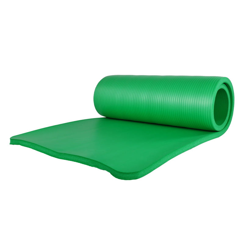 Load image into Gallery viewer, BalanceFrom Fitness - 1" Extra Thick Yoga Mat w/Knee Pad and Carrying Strap, Green