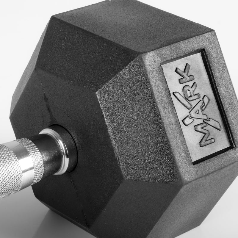 Load image into Gallery viewer, XMARK - 10 to 50 lbs. Rubber Hex Dumbbell Pairs Includes 2-Tier Storage Rack