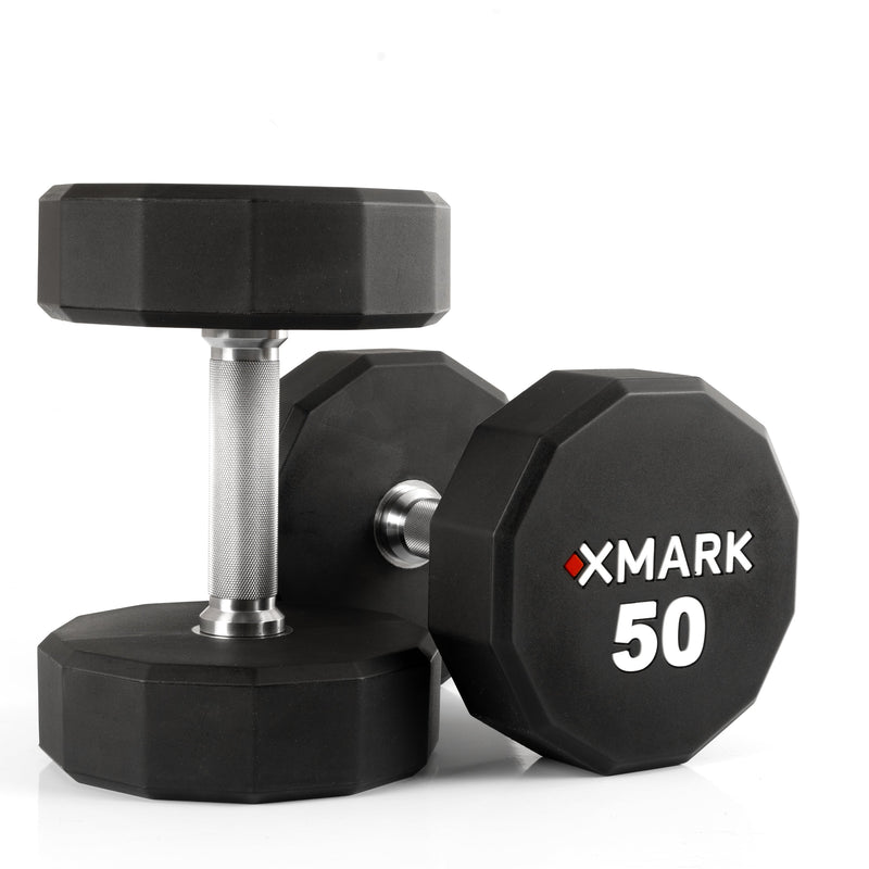 Load image into Gallery viewer, XMARK - 12-Sided Commercial Urethane Dumbbells (5-50 lb and 5-75 lb Sets)