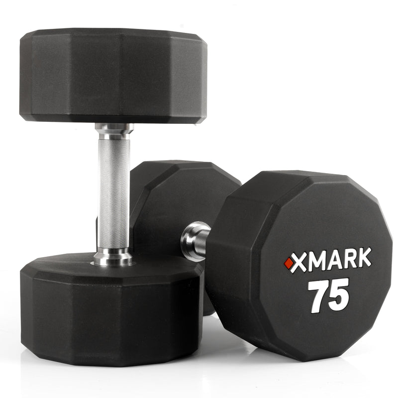 Load image into Gallery viewer, XMARK - 12-Sided Commercial Urethane Dumbbells (5-50 lb and 5-75 lb Sets)
