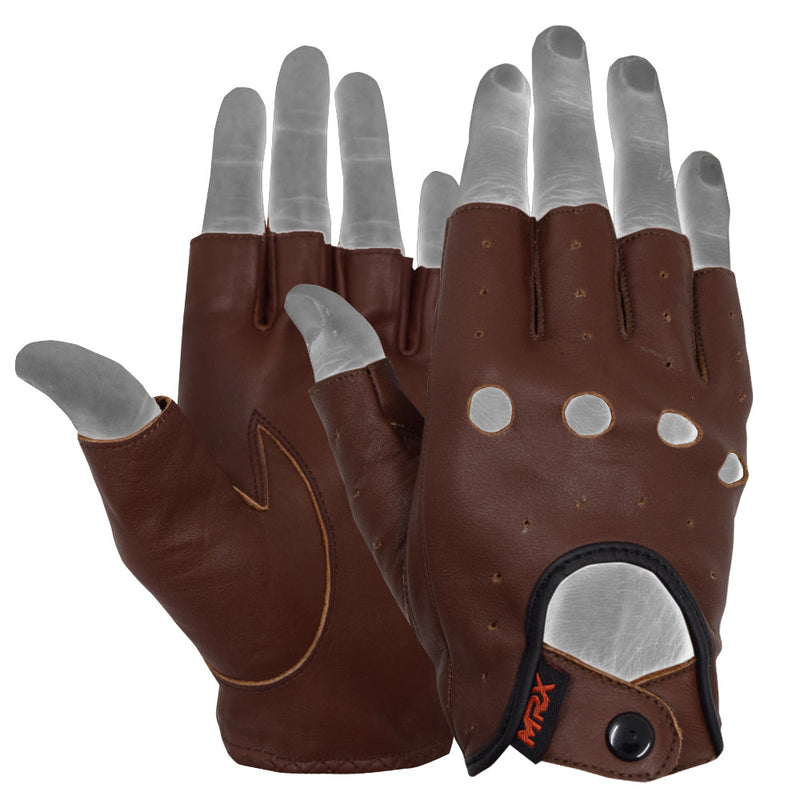 Load image into Gallery viewer, MRX - Driving Gloves Soft Leather Unlined Motorbike Riding Half Fingers Glove for Unisex