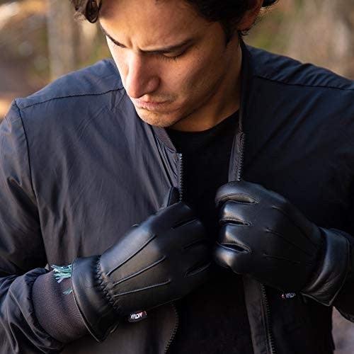 Load image into Gallery viewer, MRX - Men's Warm Winter Dress and Work Gloves, Thermal Lining, Genuine Black Leather