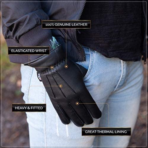 Load image into Gallery viewer, MRX - Men's Warm Winter Dress and Work Gloves, Thermal Lining, Genuine Black Leather