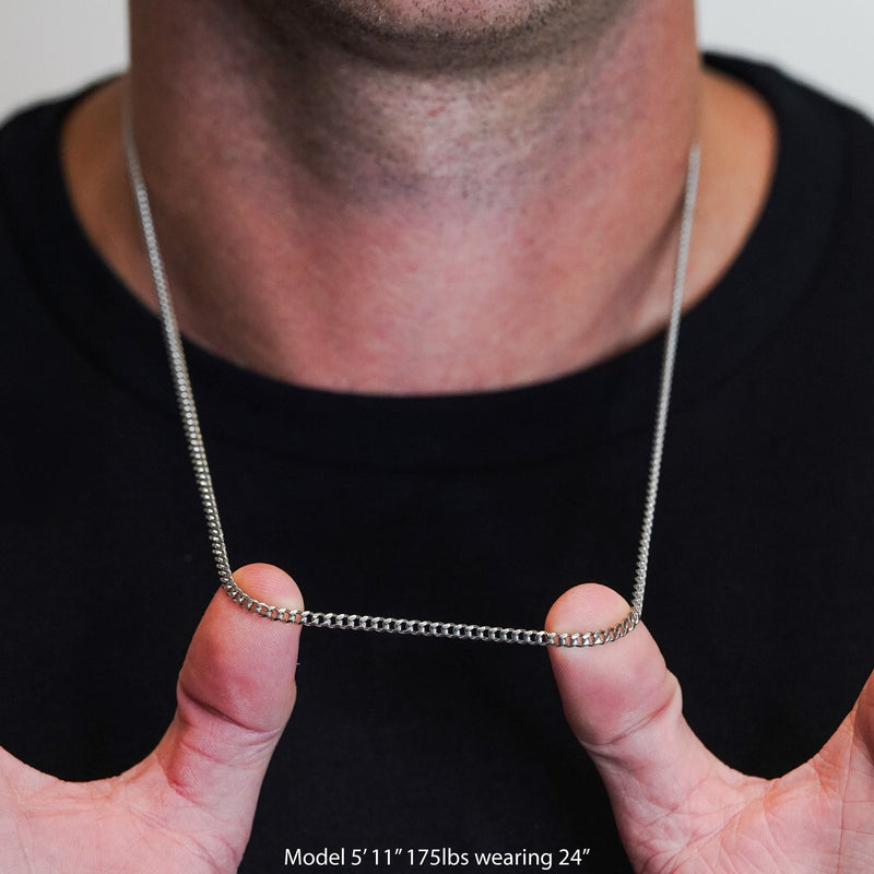 Load image into Gallery viewer, Elite Athletic Gear - 3mm Cuban Link Chain Necklace - Stainless Steel