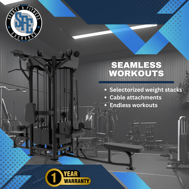 Load image into Gallery viewer, SFE - Commercial 4 Station Jungle Gym Machine with (4) Weight Stacks (New)