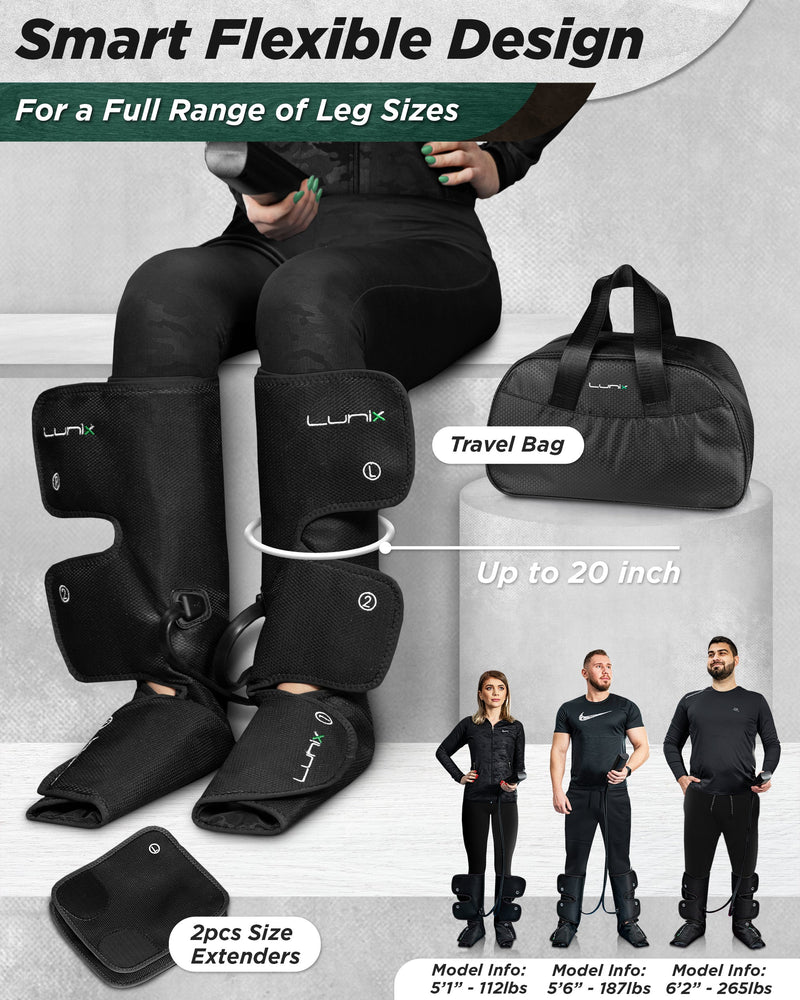 Load image into Gallery viewer, Lunix - LX1 FOOT AND CALF COMPRESSION MASSAGER BLACK