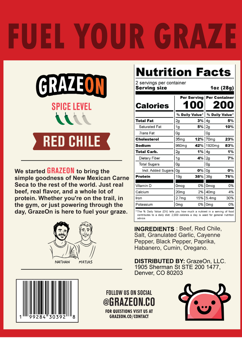 Load image into Gallery viewer, GrazeOn - Red Chile Beef Crisps (2 oz)