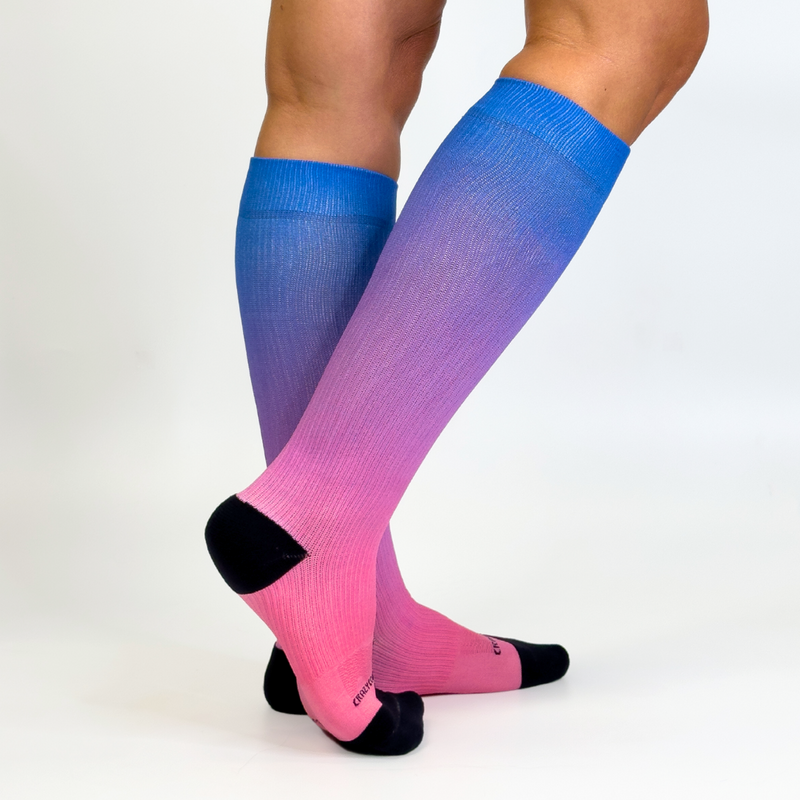 Load image into Gallery viewer, Crazy Compression - Ombré Blue Pink - (Standard & Extra Wide)