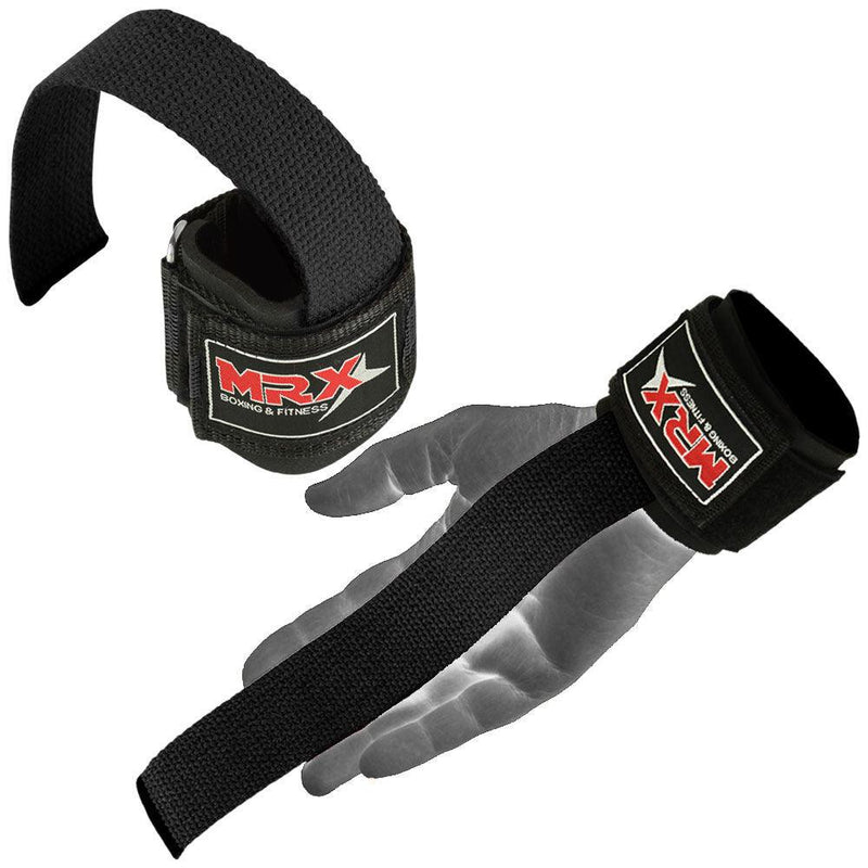 Load image into Gallery viewer, MRX - Weight Lifting Bar Straps With Wrist Support Wraps Heavy Duty Bodybuilding Workout Gym Padded Strap Pair