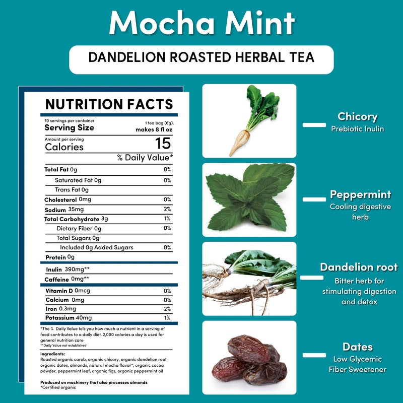 Load image into Gallery viewer, Teeccino - Dandelion Mocha Mint Roasted Herbal Tea