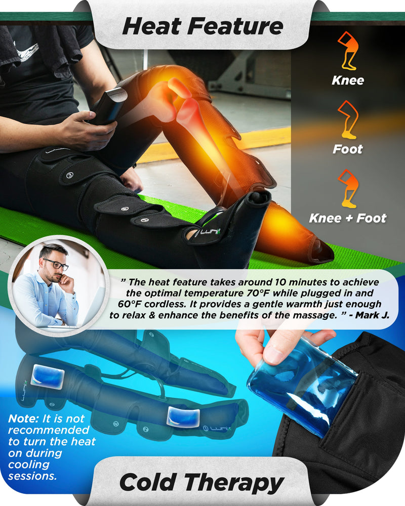 Load image into Gallery viewer, Lunix - LX10 FULL LEG COMPRESSION MASSAGER, WITH HOT/COLD PACK BLACK