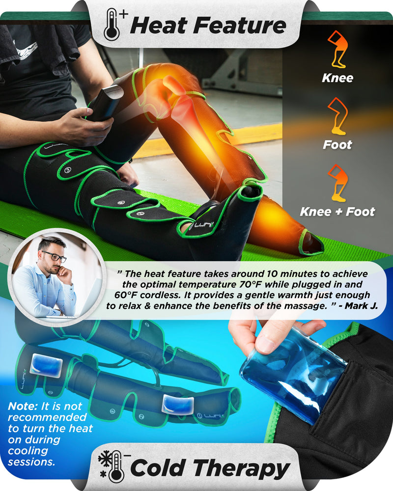 Load image into Gallery viewer, Lunix - LX10 FULL LEG COMPRESSION MASSAGER WITH HOT/COLD PACK - GREEN - UPGRADED
