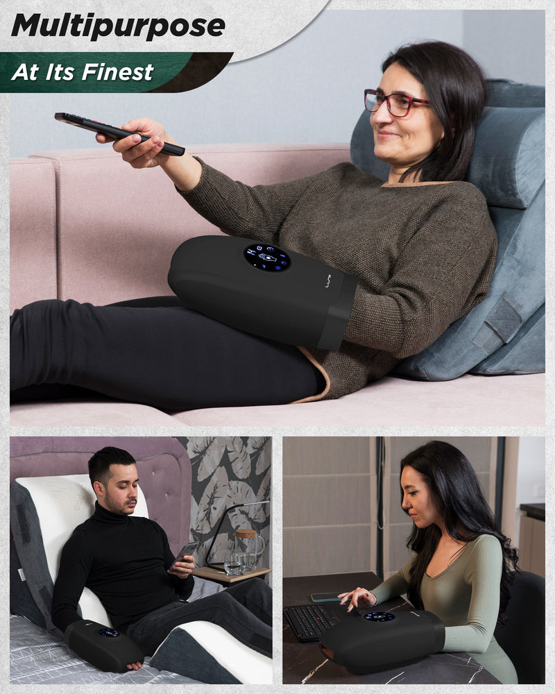 Load image into Gallery viewer, Lunix - LX7 LCD Touchscreen Hand Massager, Heated Air Compression, Charcoal Black