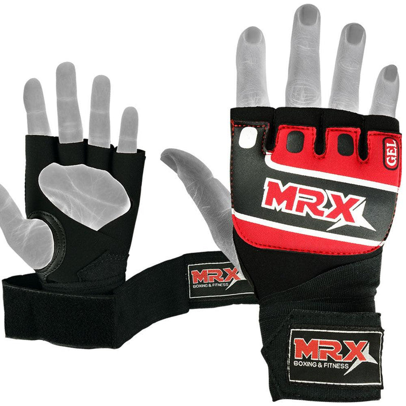 Load image into Gallery viewer, MRX - Neoprene Gel Gloves With Wraps Red - Sparring Gear