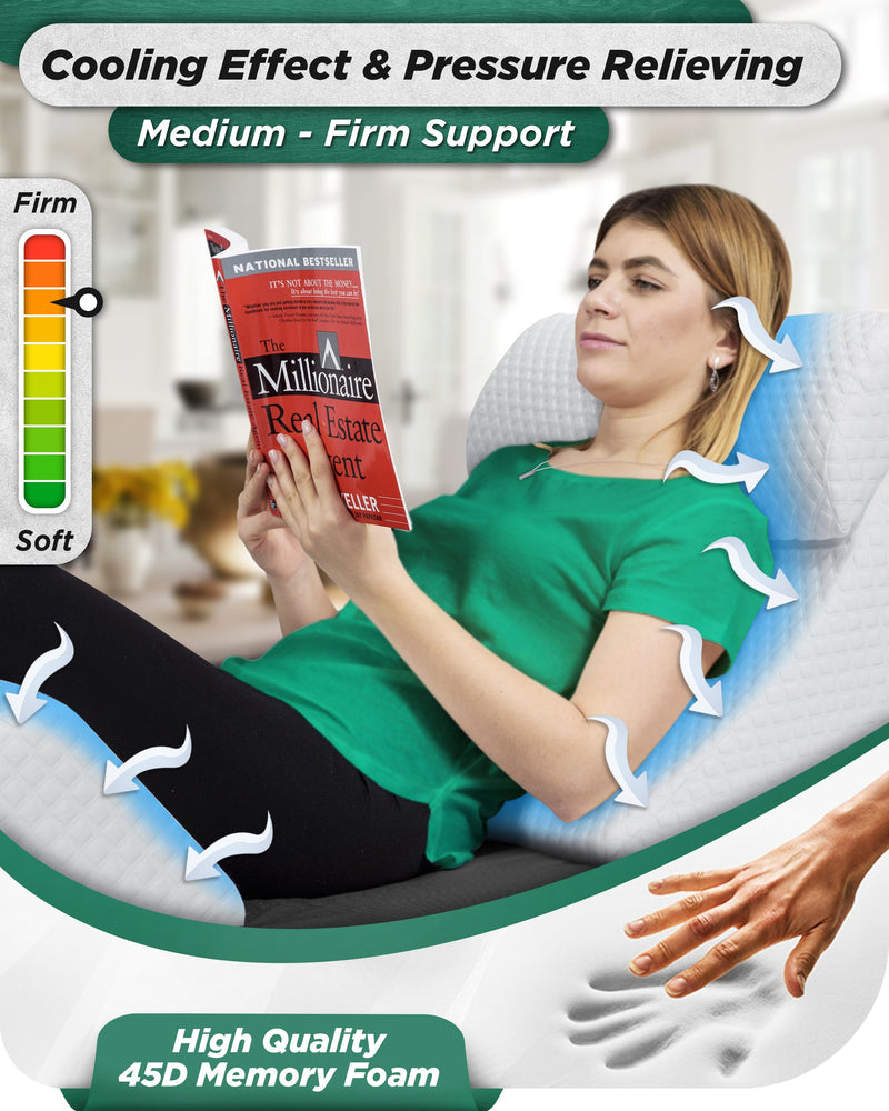 Load image into Gallery viewer, Lunix - LX5 4-Piece Support for Shoulder & Upper Body Rest, Orthopedic Bed Wedge Pillow Set, Pebble White
