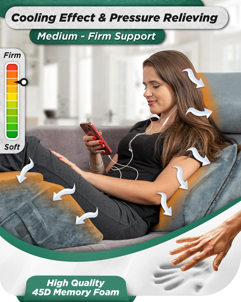 Load image into Gallery viewer, Lunix - LX13 6pcs Orthopedic Bed Wedge Pillow System, with Hot Cold Pack Navy