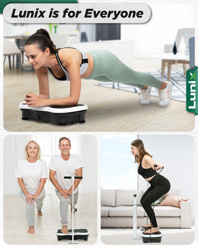 Load image into Gallery viewer, Lunix - LX18 Vibration Plate with Adjustable Handlebar (Pearl White)