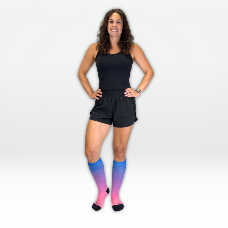 Load image into Gallery viewer, Crazy Compression - Ombré Blue Pink - (Standard & Extra Wide)