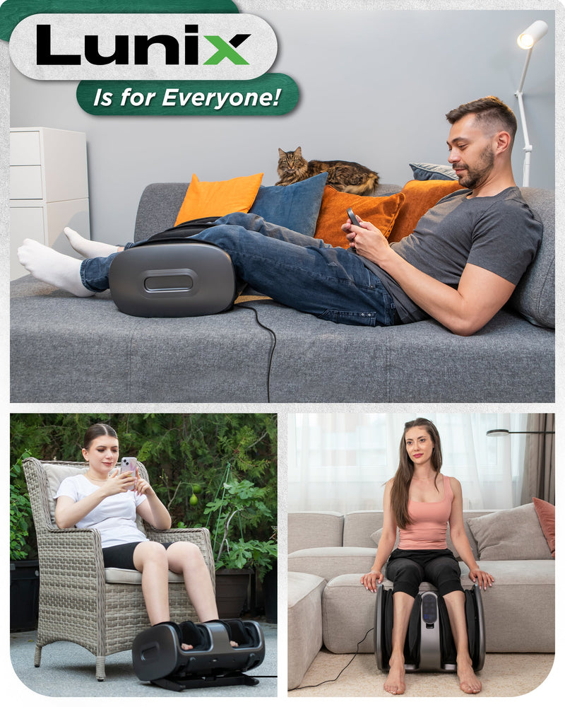 Load image into Gallery viewer, Lunix - LX21 Foot and Calf Massager with Remote, Neuropathy & Plantar Fasciitis Relief, Granite Gray
