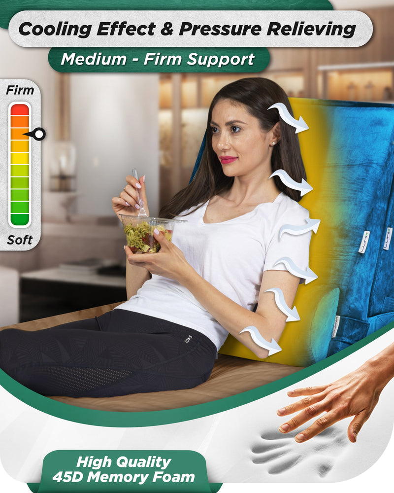 Load image into Gallery viewer, Lunix - LX11 5pcs Orthopedic Bed Wedge Pillow System, with Hot Cold Pack Blue