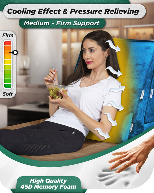 Lunix - LX11 5pcs Orthopedic Bed Wedge Pillow System, with Hot Cold Pack Blue