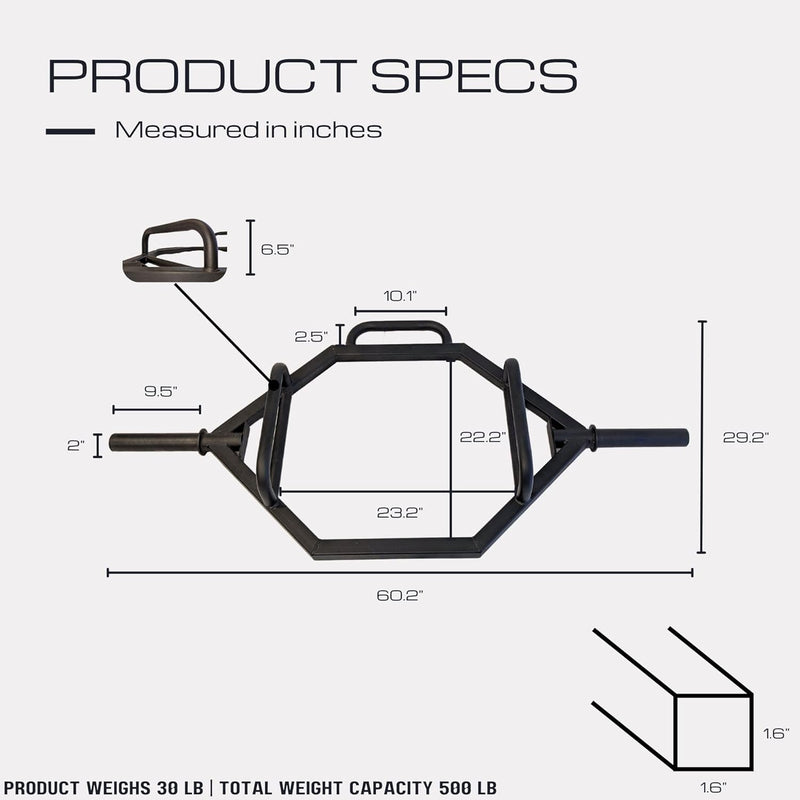 Load image into Gallery viewer, Hulkfit - 2-inch Closed Hex Shaped Trap Bar | 500lb Weight Capacity