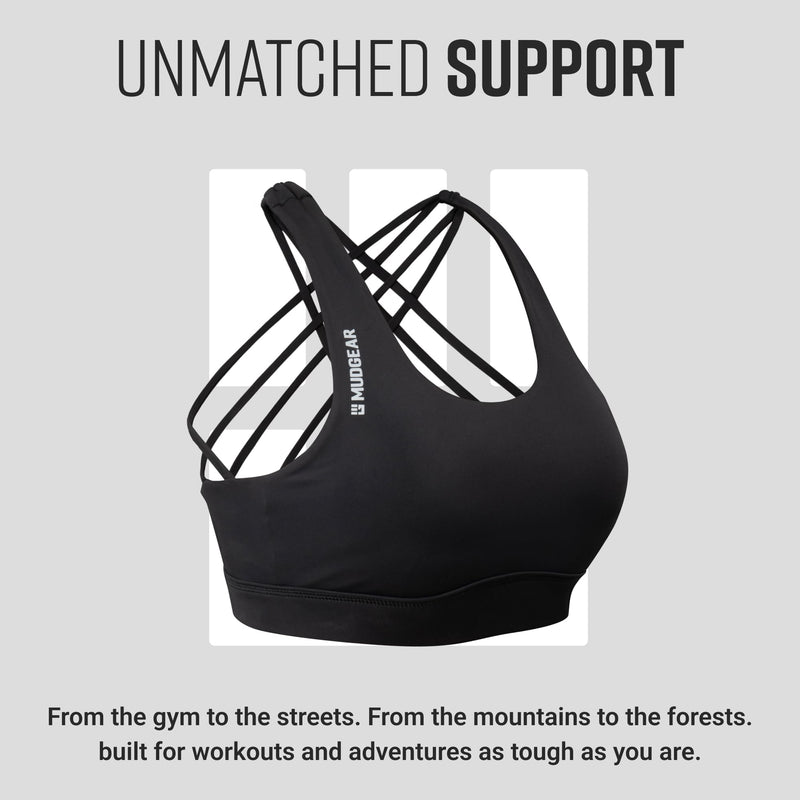 Load image into Gallery viewer, MudGear - Women's Performance Sports Bra with Pockets (Black)