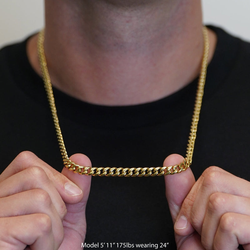 Load image into Gallery viewer, Elite Athletic Gear - 6mm Cuban Link Chain Necklace - 14K Gold Plated Stainless Steel