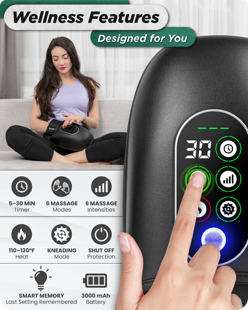Load image into Gallery viewer, Lunix - LX31 Rolling Hand Massager Charcoal Black