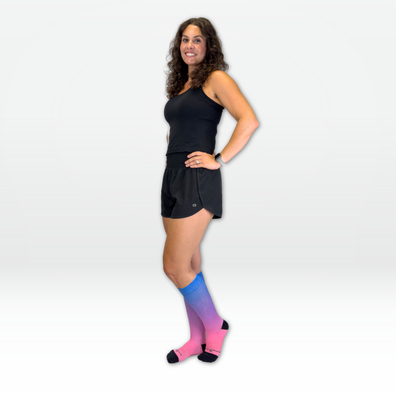 Load image into Gallery viewer, Crazy Compression - Ombré Blue Pink - (Standard & Extra Wide)