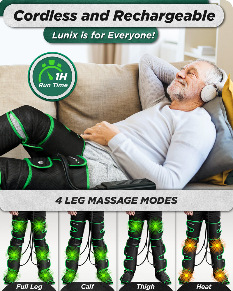 Load image into Gallery viewer, Lunix - LX10 FULL LEG COMPRESSION MASSAGER WITH HOT/COLD PACK - GREEN - UPGRADED