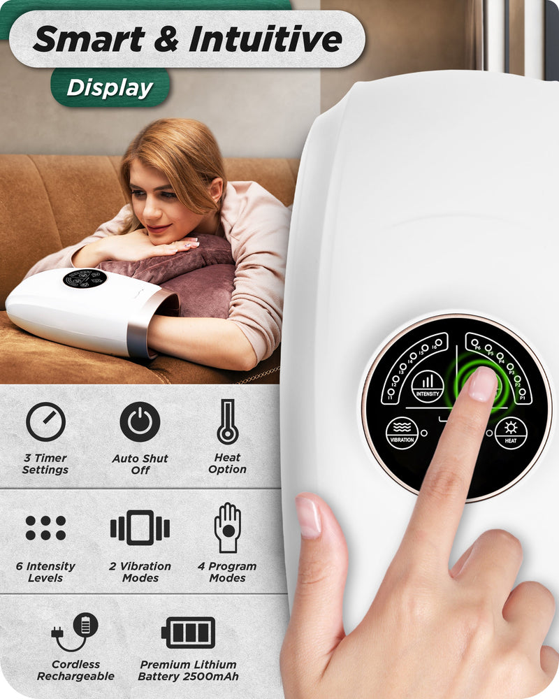 Load image into Gallery viewer, Lunix - LX3 Carpal Tunnel & Wrist Pain Relief Device, Heated Air Compression Hand Massager, Lunar White