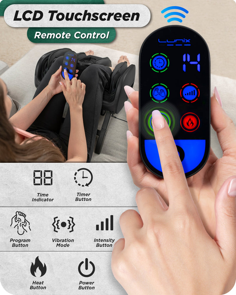 Load image into Gallery viewer, Lunix - LX21 Shiatsu Foot and Calf Massager with Remote - Black