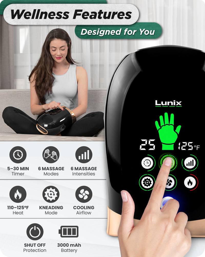 Load image into Gallery viewer, Lunix - LX30 Rolling Hand Massager Charcoal Black