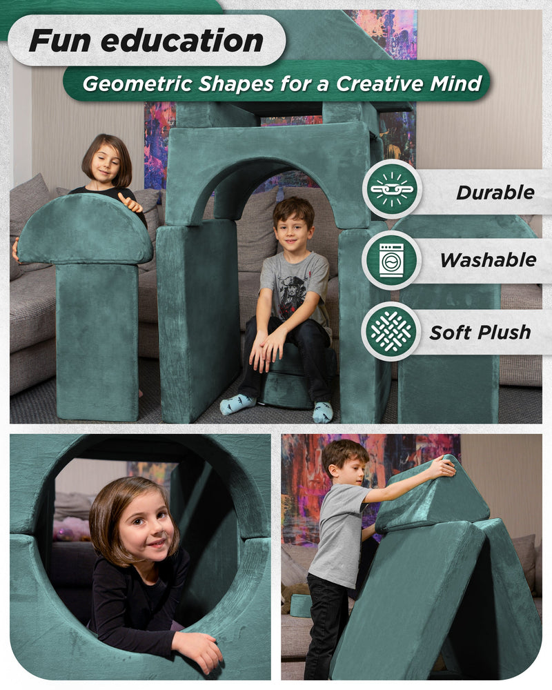 Load image into Gallery viewer, Lunix - LX15 14-Piece Modular Play Couch (Sage Teal)
