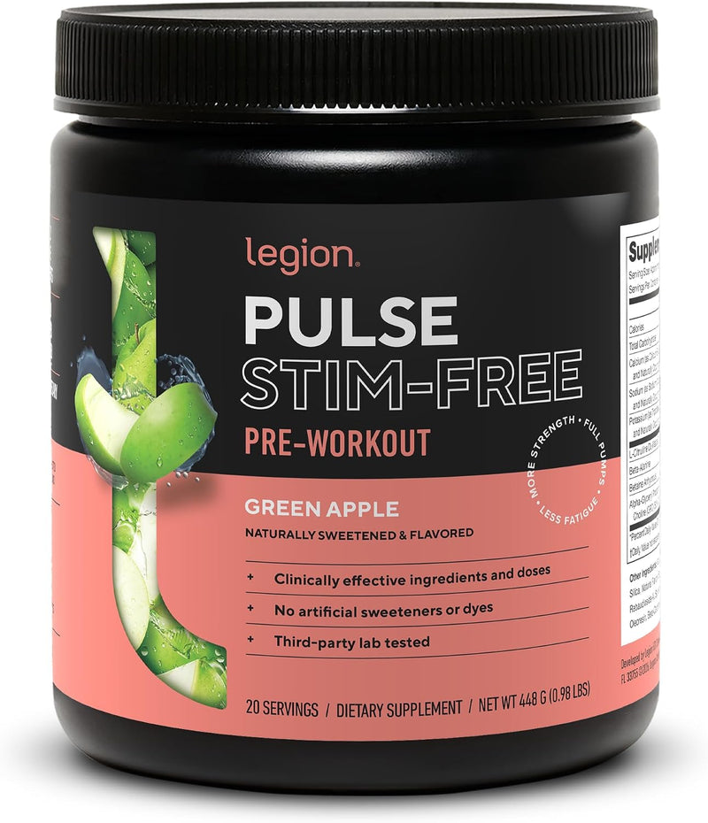 Load image into Gallery viewer, Legion Athletics - Pulse Stim-Free Pre-Workout - Green Apple