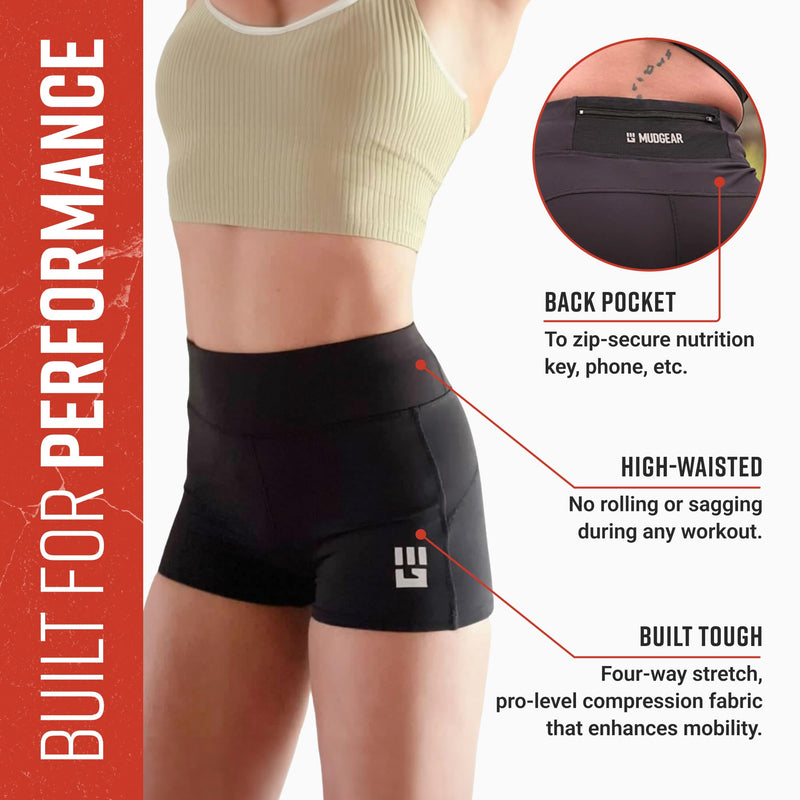 Load image into Gallery viewer, Mudgear - Women's Flex-Fit Compression Shorts 2-inch Inseam