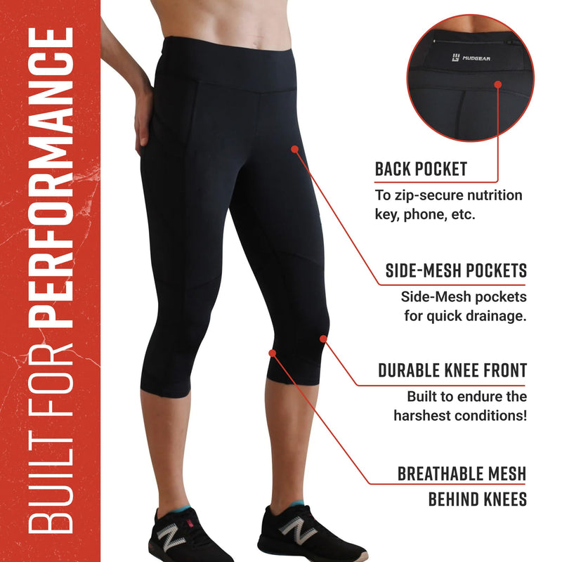 Load image into Gallery viewer, MudGear - Women's Flex-Fit Compression Capri Leggings