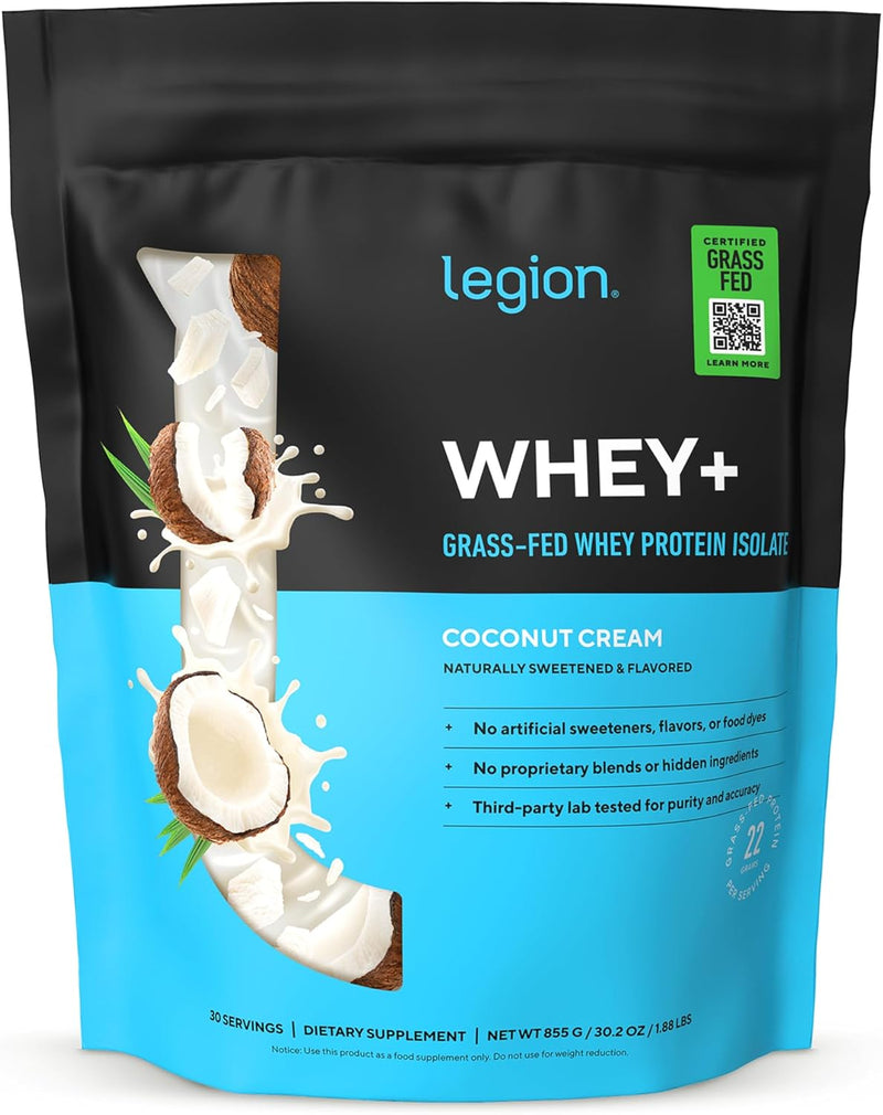 Load image into Gallery viewer, Legion Athletics - Grass-Fed Whey+ Protein Isolate Powder - Coconut Cream / 30 Servings