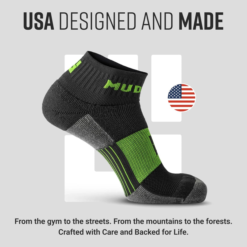 Load image into Gallery viewer, MudGear - Quarter (¼) Crew Socks - Gray/Green (2 pair pack)