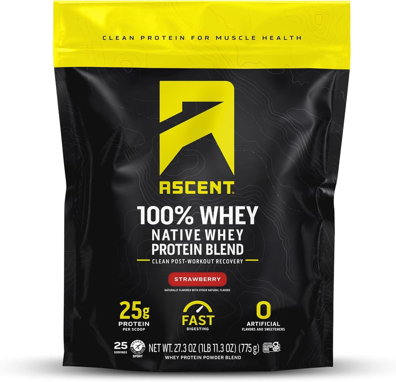 Load image into Gallery viewer, Ascent - 100% Whey Protein - Strawberry / 2lb Bag